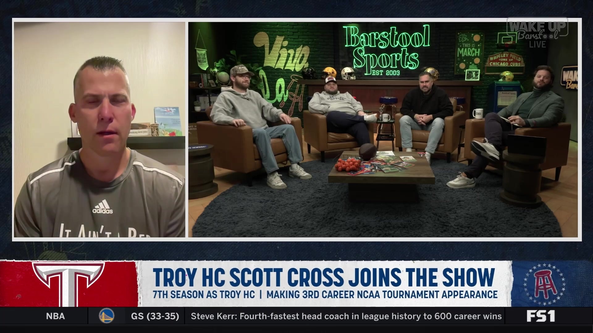 Wake Up Barstool welcomes Troy HC Scott Cross for March Madness