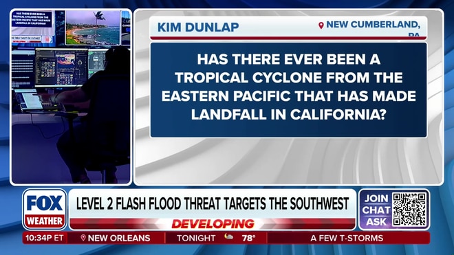 Has a tropical cyclone ever made landfall in California?