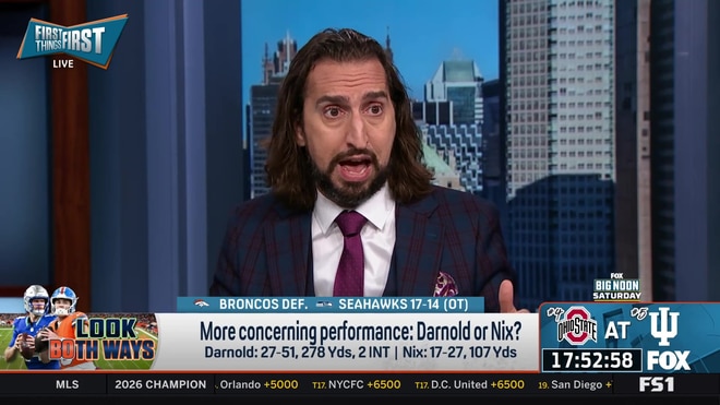 Nick Wright explains why Sam Darnold's performance is more concerning than Bo Nix's