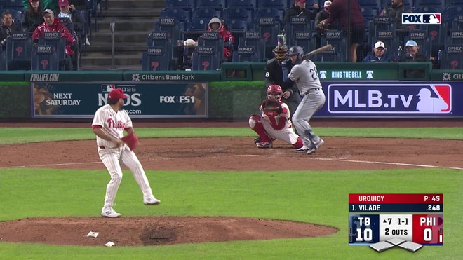 Ryan Vilade reaches on an error