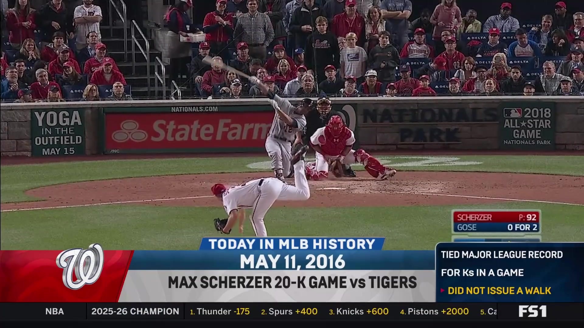 Max Scherzer's Historic 20-Strikeout Game in 2016