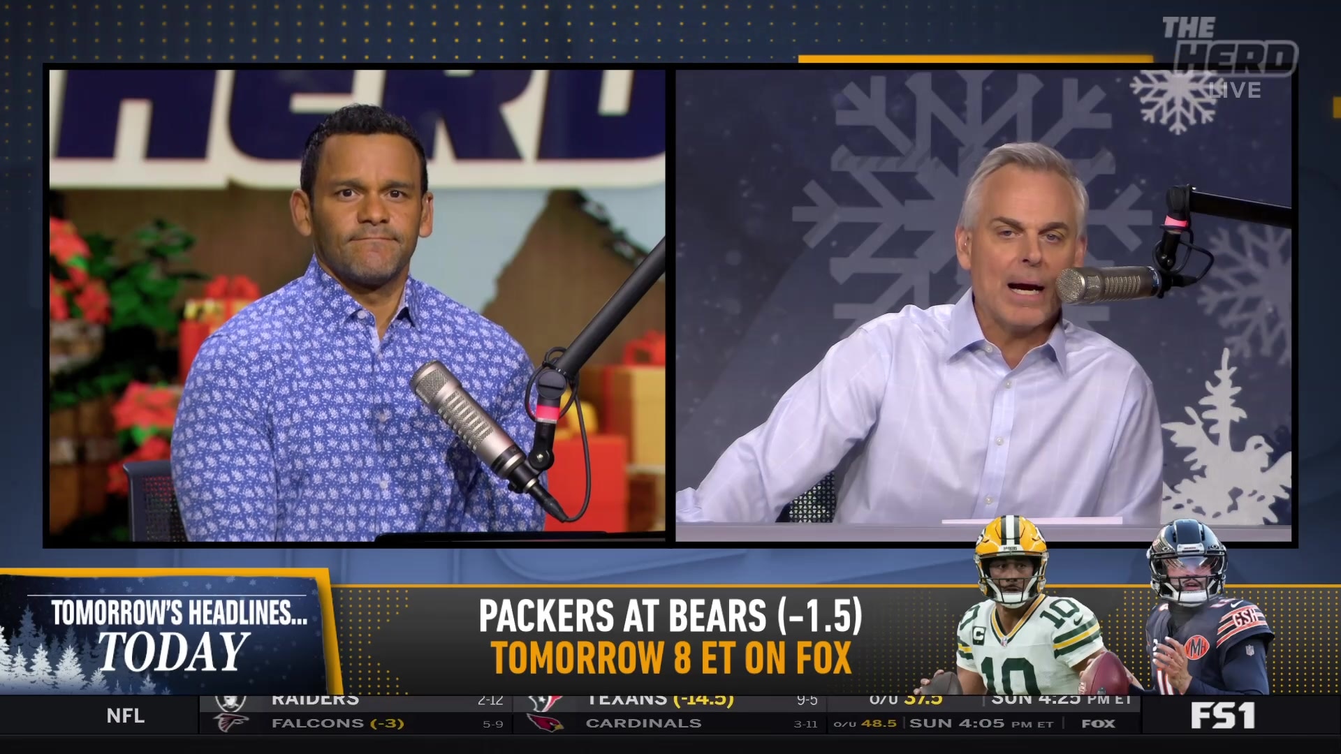 Colin Cowherd and Jason McIntyre predict Packers at Bears game