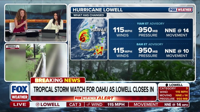Tropical storm watch issued for Oahu as Hurricane Lowell nears Hawaii