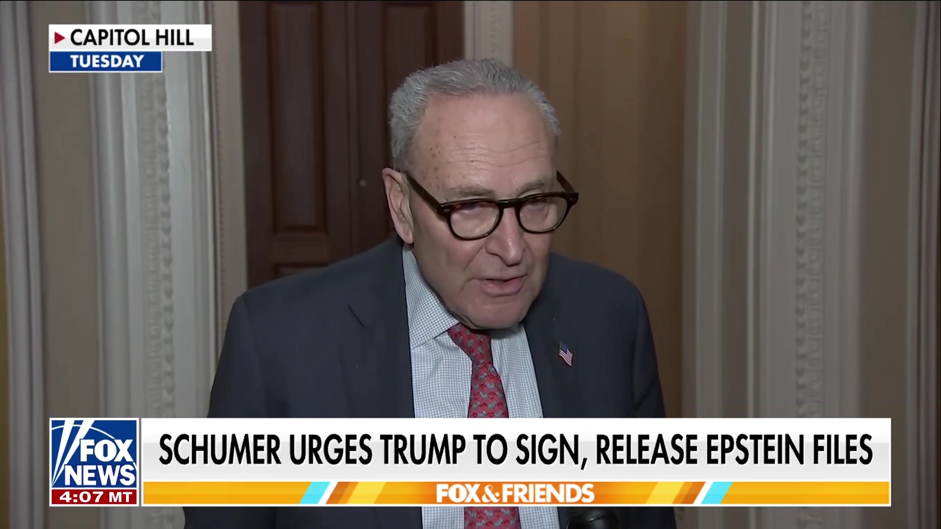 Chuck Schumer expresses doubt over Trump's commitment to releasing Epstein files