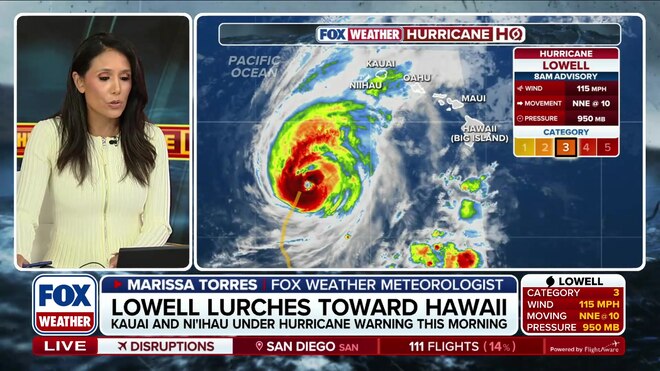 Hurricane Lowell threatens Hawaii's Kauai and Niihau islands