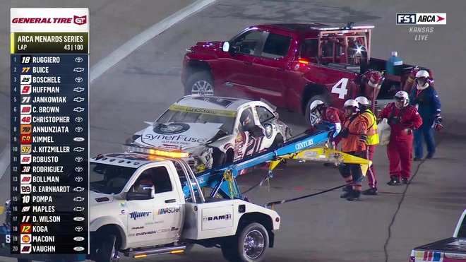 Jake Bollman caught in multi-car crash at Kansas Speedway
