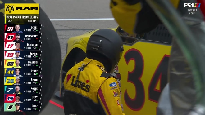 Disaster on pit road for Lane Riggs at Kansas Speedway