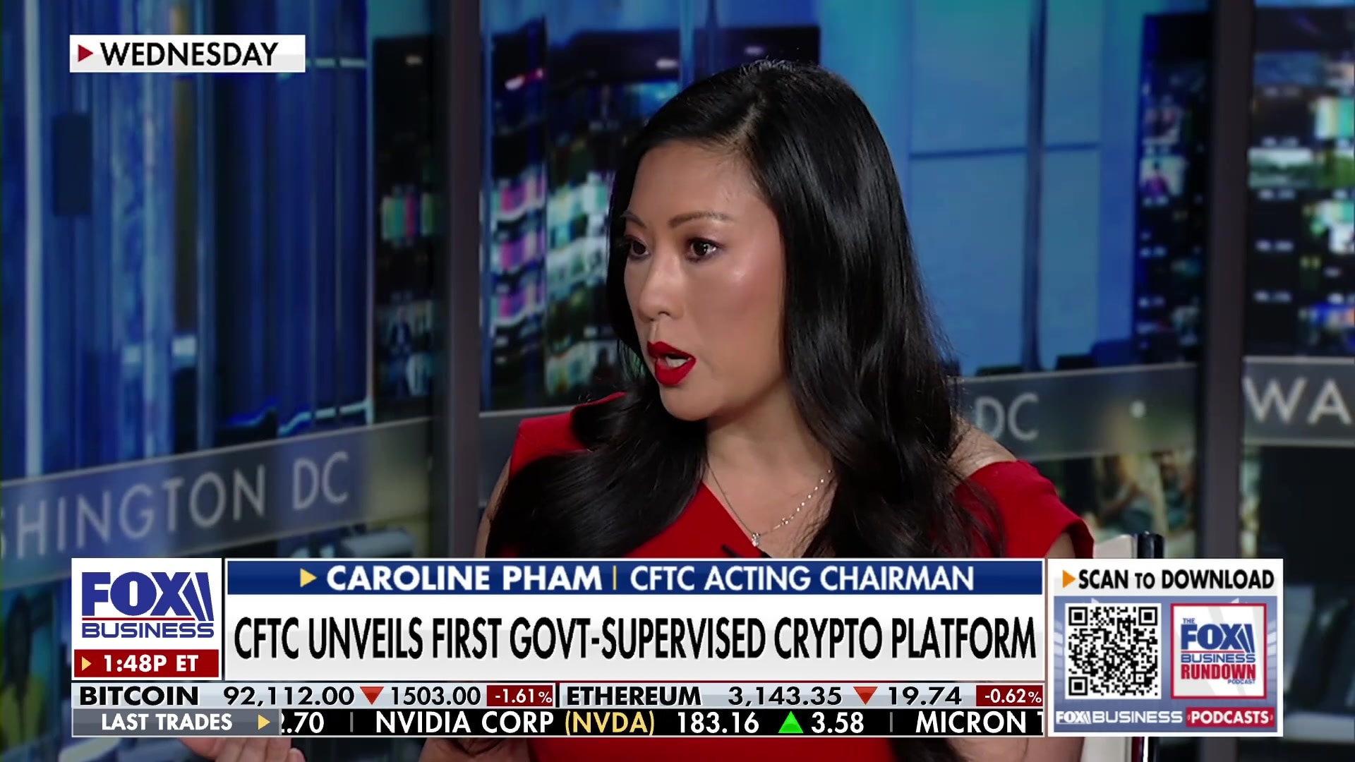 Watch CFTC Acting Chairwoman Caroline Pham on US falling behind in crypto  regulation Online | FOX One