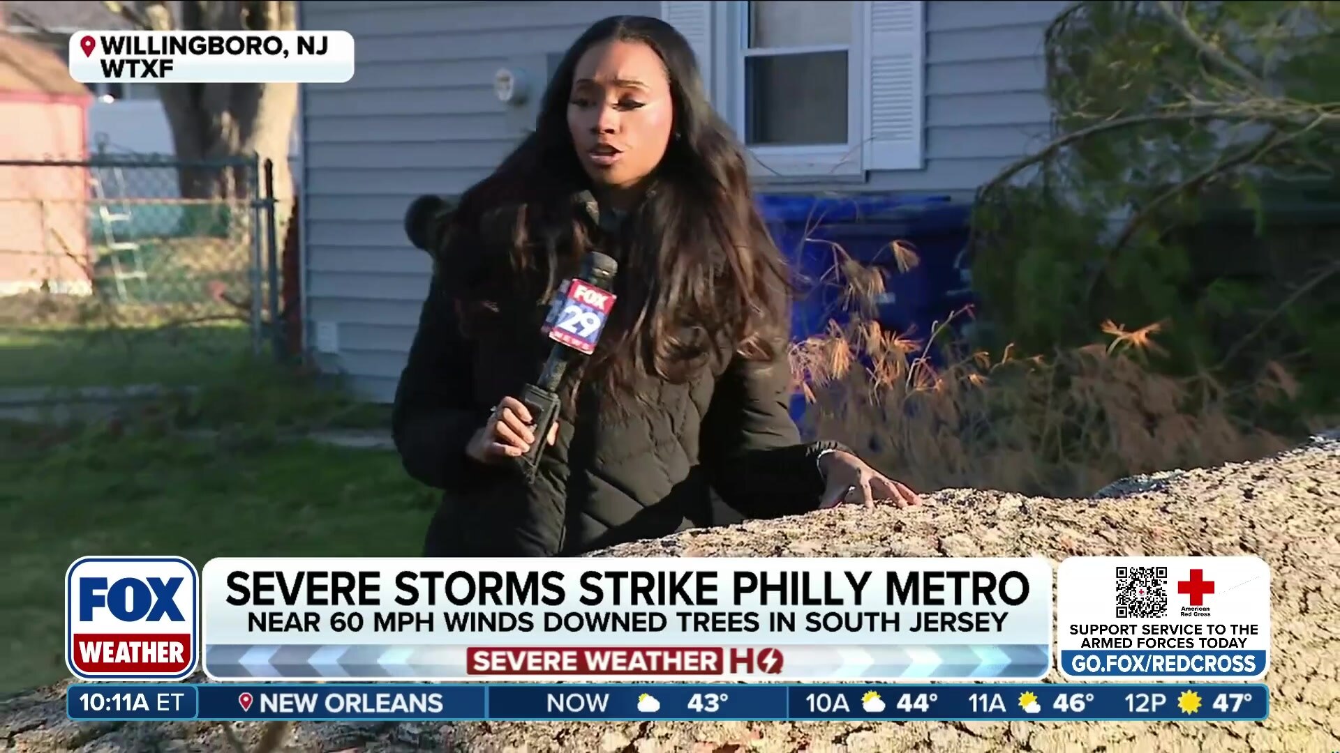 Severe winds cause significant damage in Willingboro, New Jersey