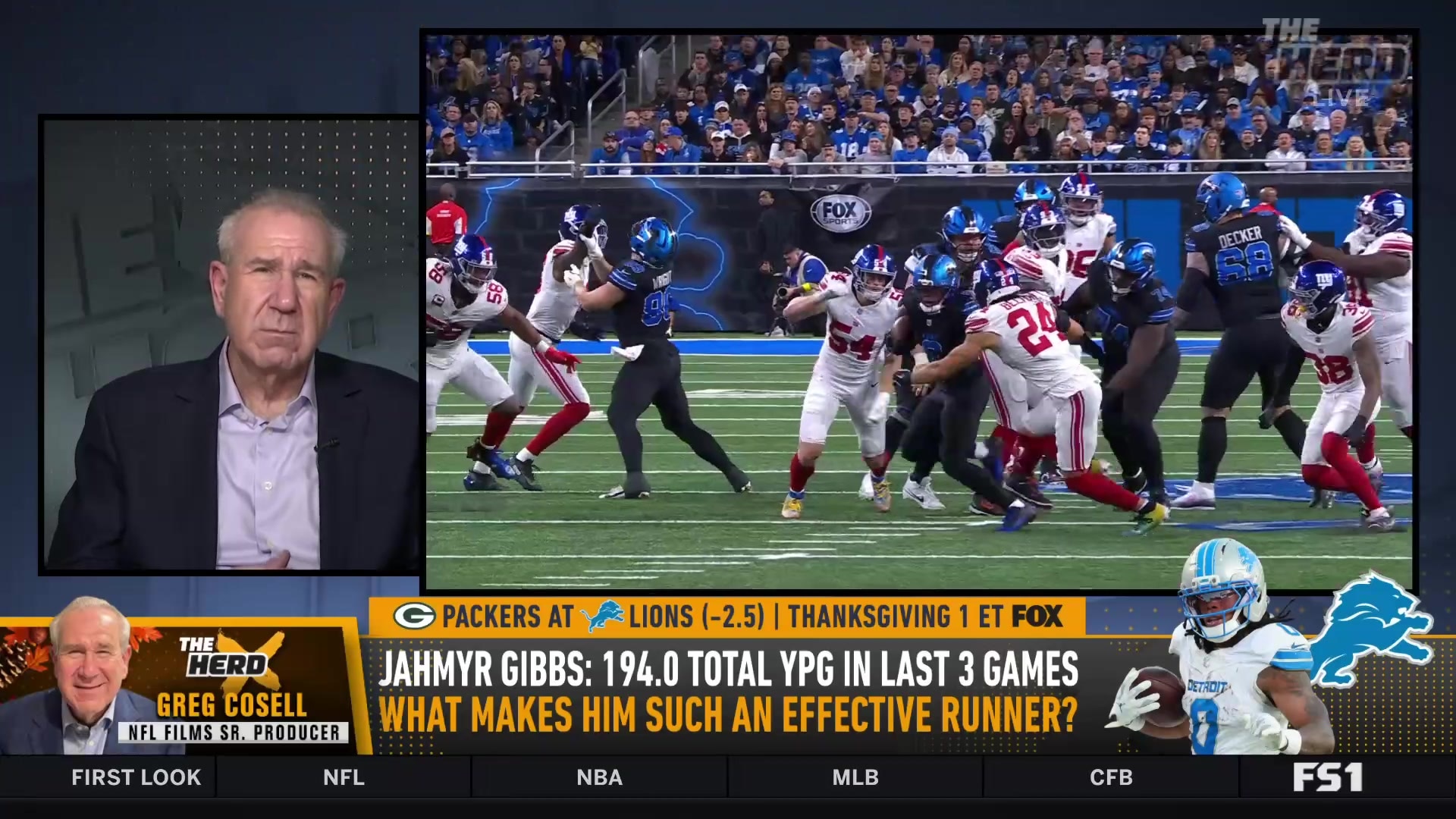 Greg Cosell's Big Play of the Week: Jahmyr Gibbs' 49-yard rush TD