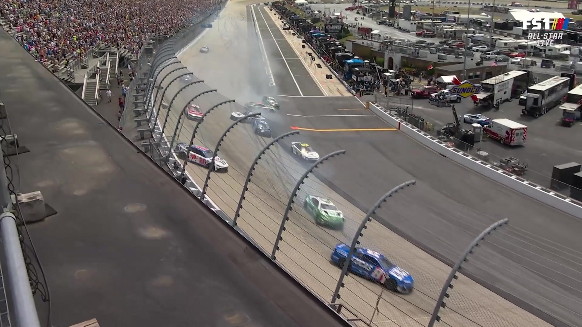 First 9-car pileup of NASCAR All-Star Race at Dover
