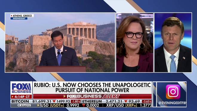 Marco Rubio champions Western exceptionalism and national power in Greece