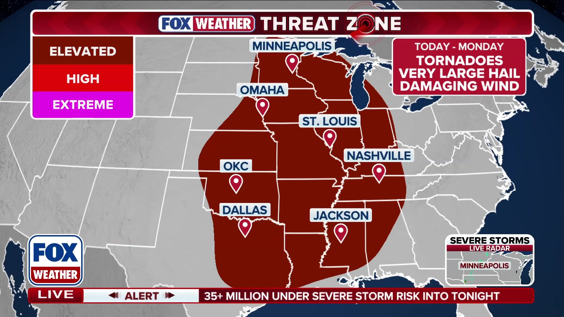 Fox Weather Debuts New "Threat Zone" System