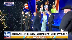 Young Patriot DJ Daniel, battling brain cancer, receives award and comforting hug from Erika Kirk