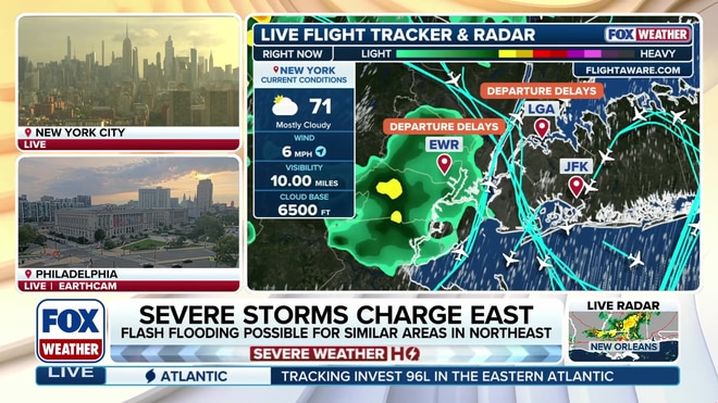 Severe storms threaten Northeast with straight-line winds and isolated tornadoes