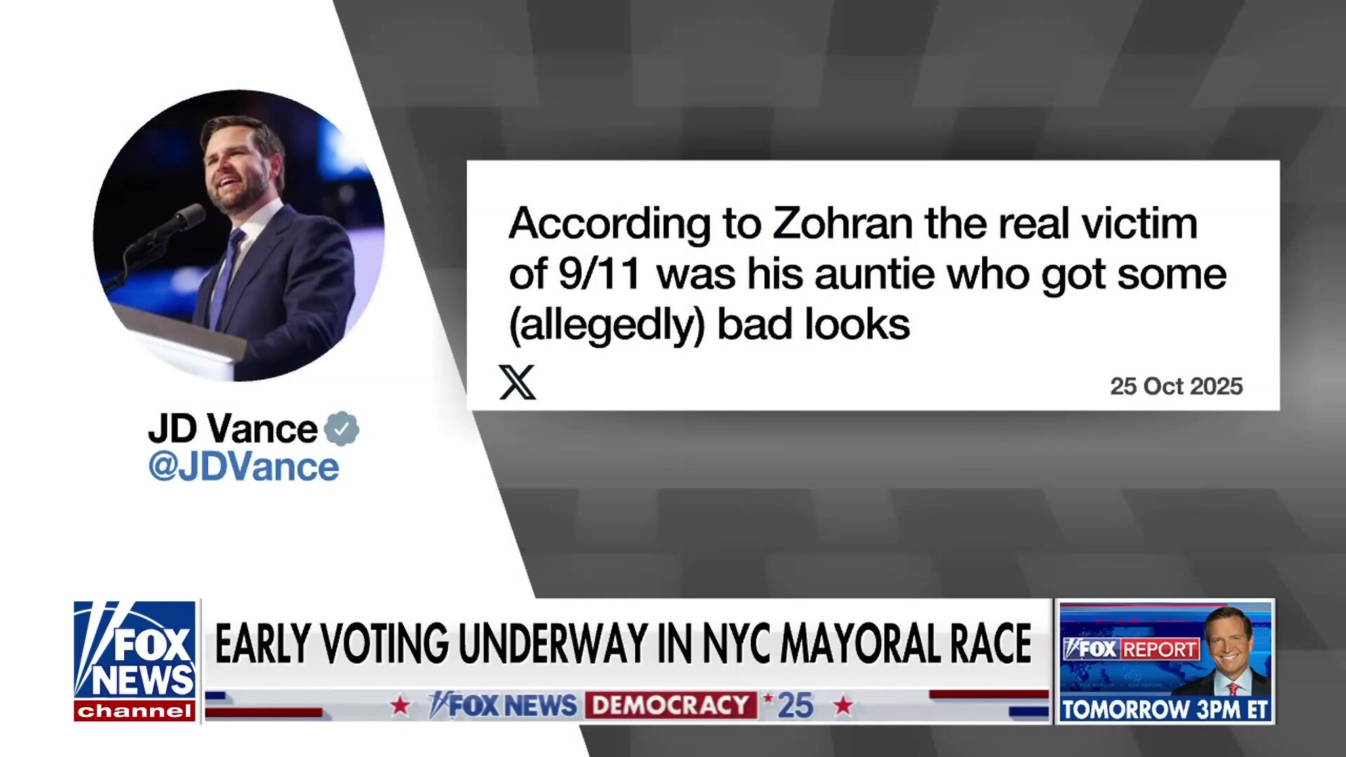 VP JD Vance slams NYC Mayoral candidate Zohran Mamdani over 9/11 remarks