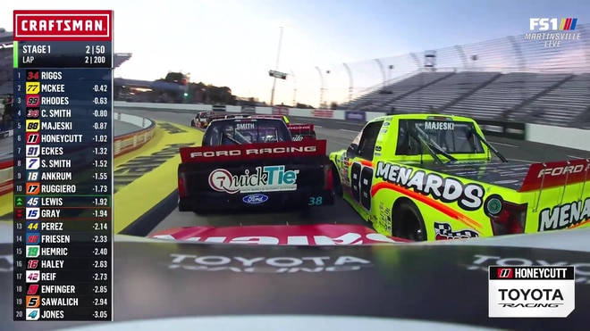 Green flag drops at Martinsville as Layne Riggs steals early lead