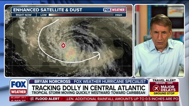 Tropical Storm Dolly faces hostile conditions in Atlantic
