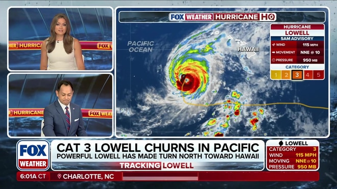 Hurricane warning issued for Kauai as Category 3 Lowell approaches Hawaii