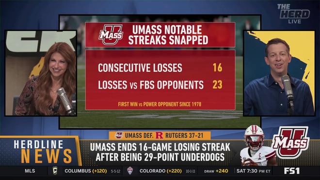 UMass stuns Rutgers as fireworks show goes wrong