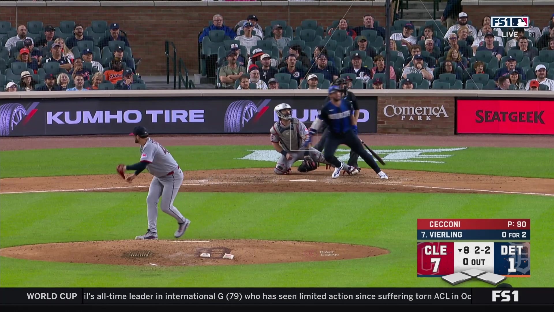 Matt Vierling blasts a home run to left field