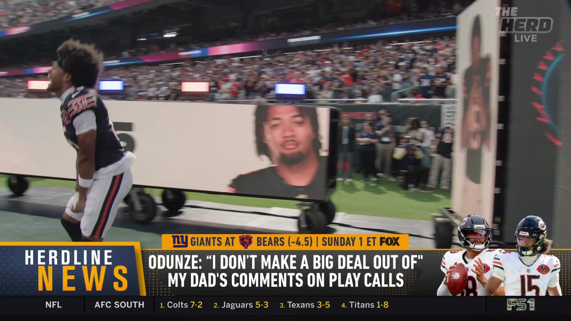 Romo Odunze responds to dad's social media comments on Bears' play calls