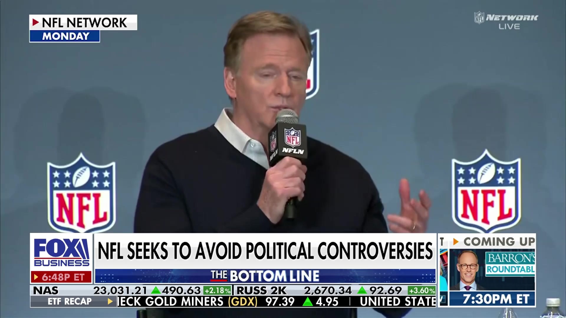 NFL Commissioner Roger Goodell addresses political controversies around Super Bowl halftime show