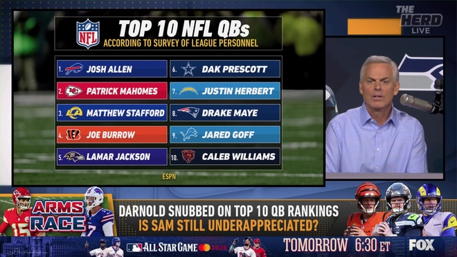 Sam Darnold snubbed from Top 10 NFL QB rankings