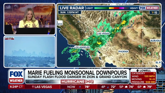 Haley Meier tracks monsoonal moisture from Hurricane Marie hitting California