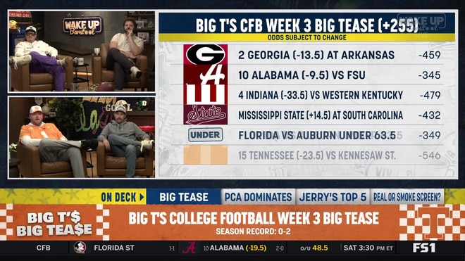 Big T's six-leg college football teaser for Week 3