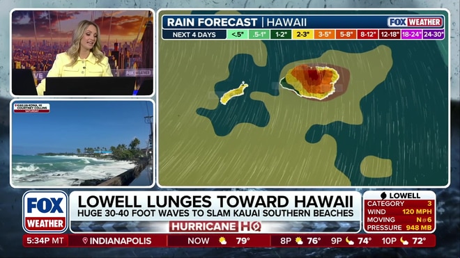 Hurricane Lowell threatens Hawaii with high winds and heavy rain
