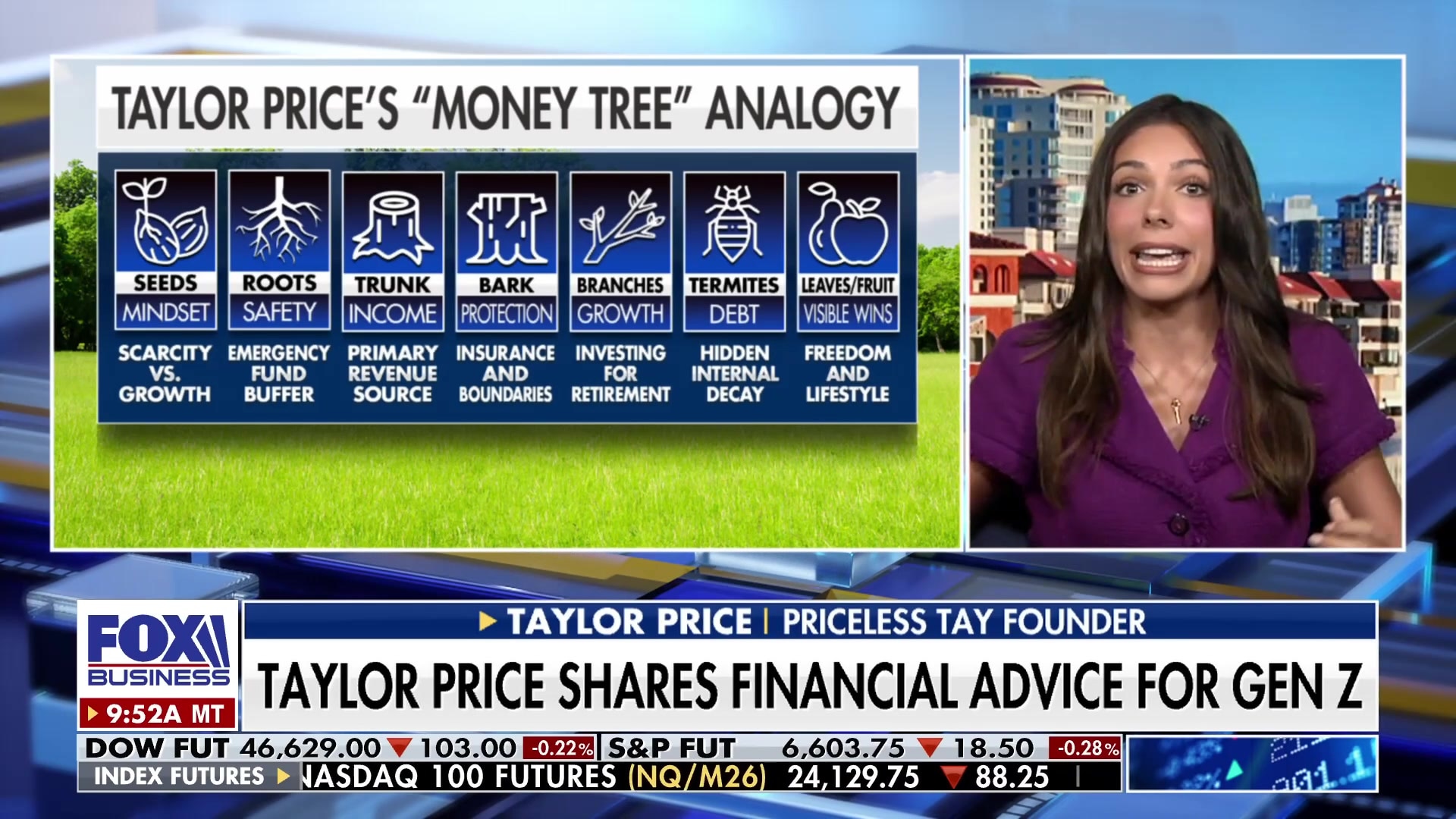 Taylor Price's 'Money Tree' analogy for financial health