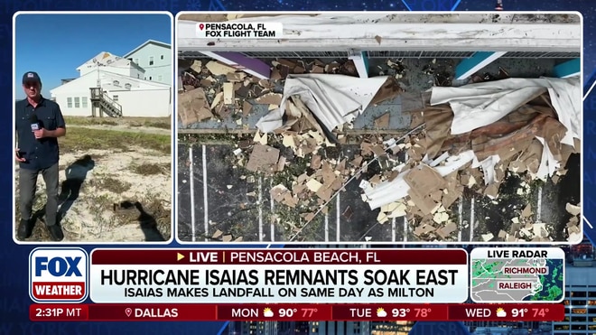 Robert Ray describes battling 105 mph wind gusts in Pensacola Beach