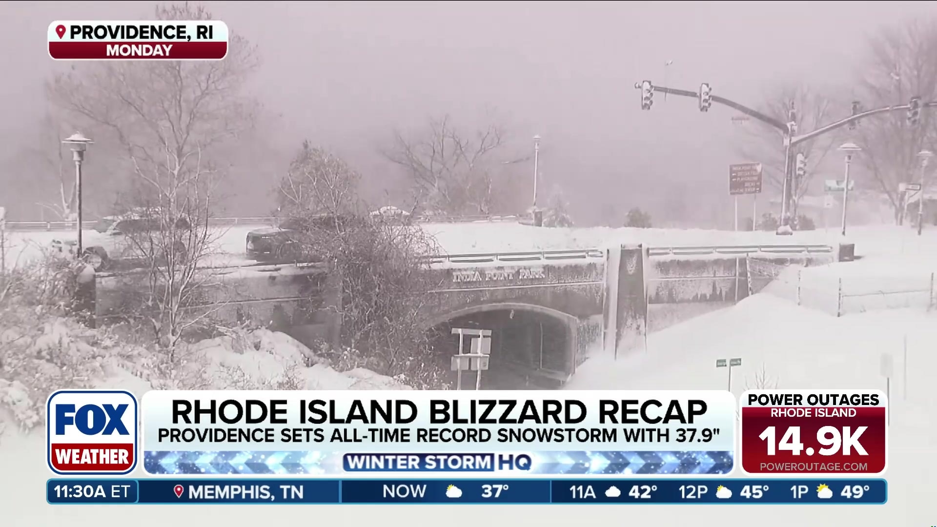 Providence, Rhode Island sets all-time record for snowfall during blizzard