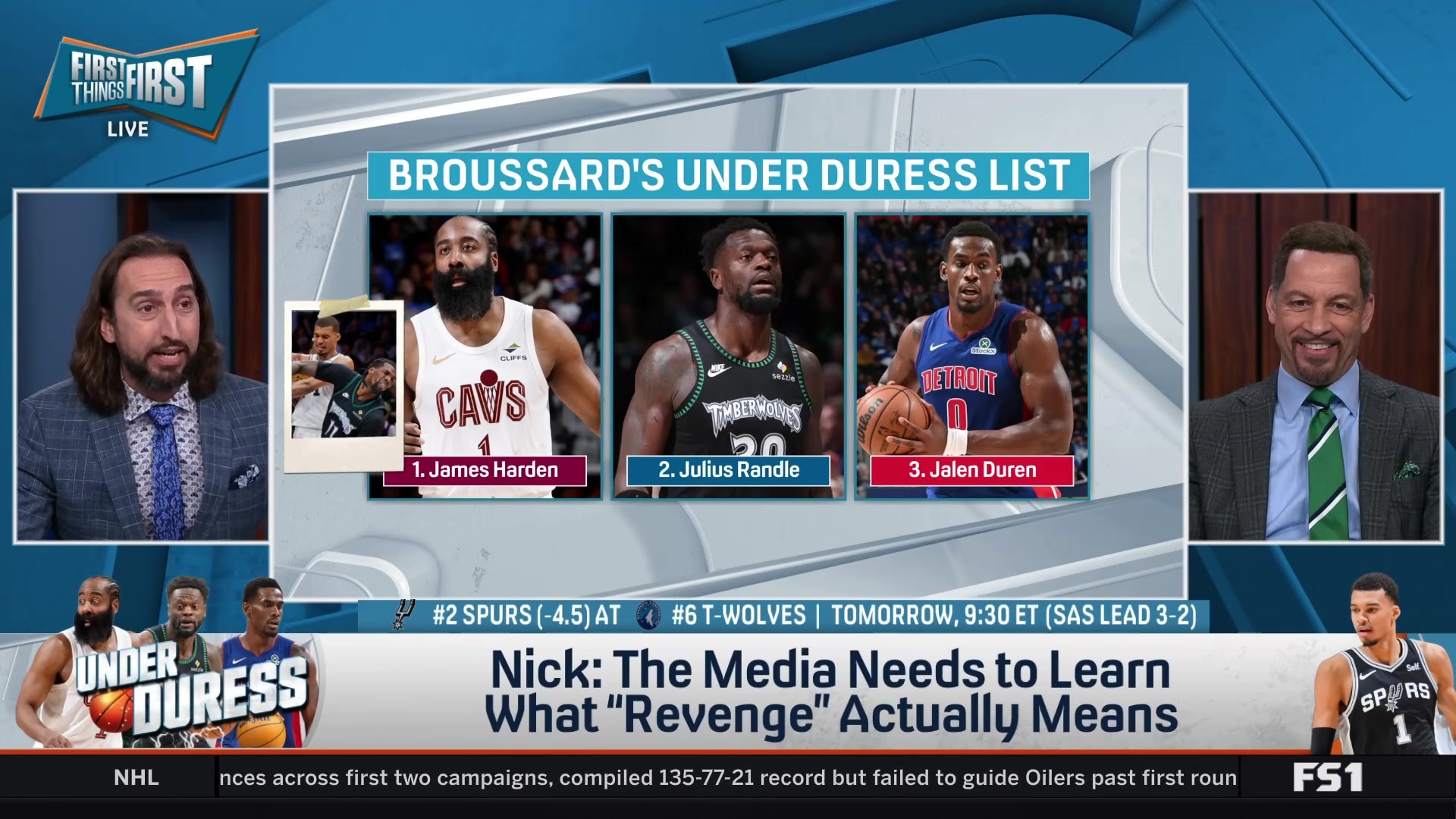 Nick explains the true meaning of 'revenge' to sports media