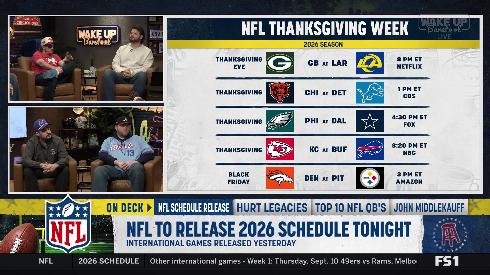 The gluttonous NFL Thanksgiving Week schedule revealed