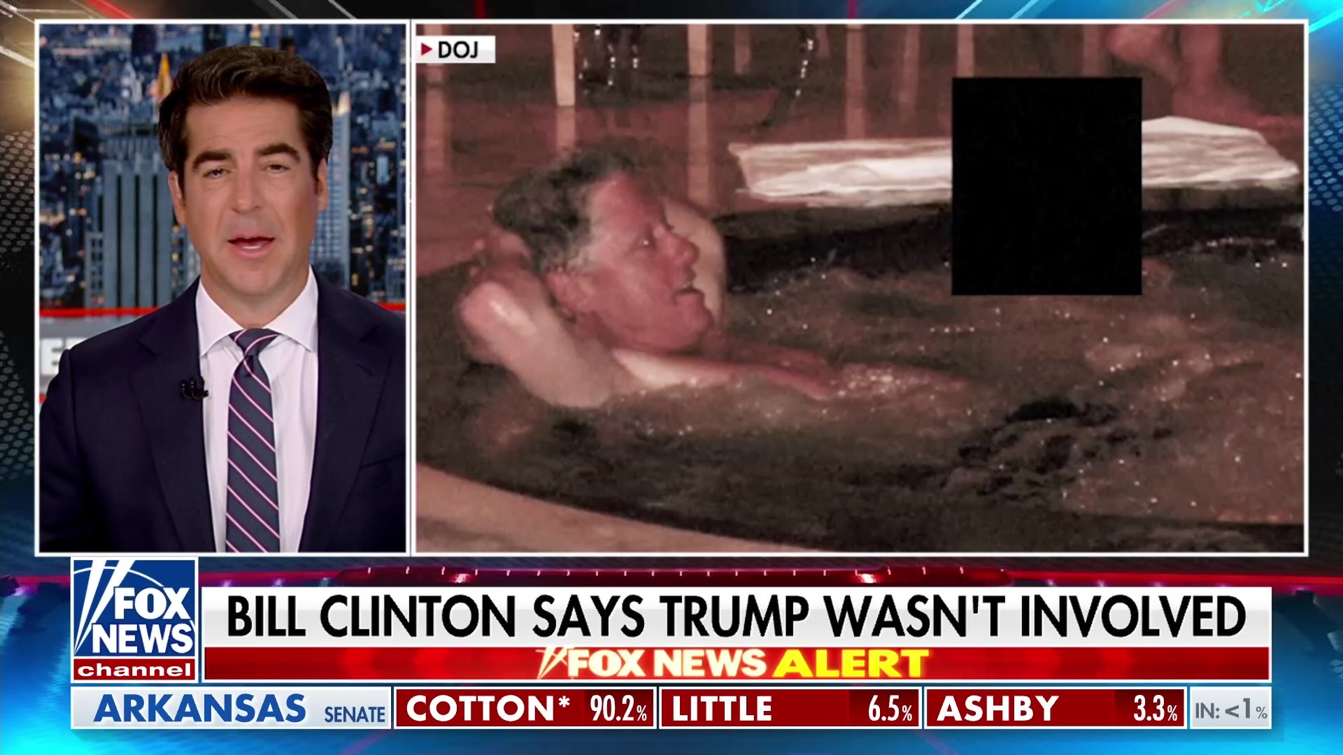 Bill Clinton denies having hot tub sex on Epstein's island