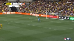 Aaron Boupendza attempts ambitious long-range shot