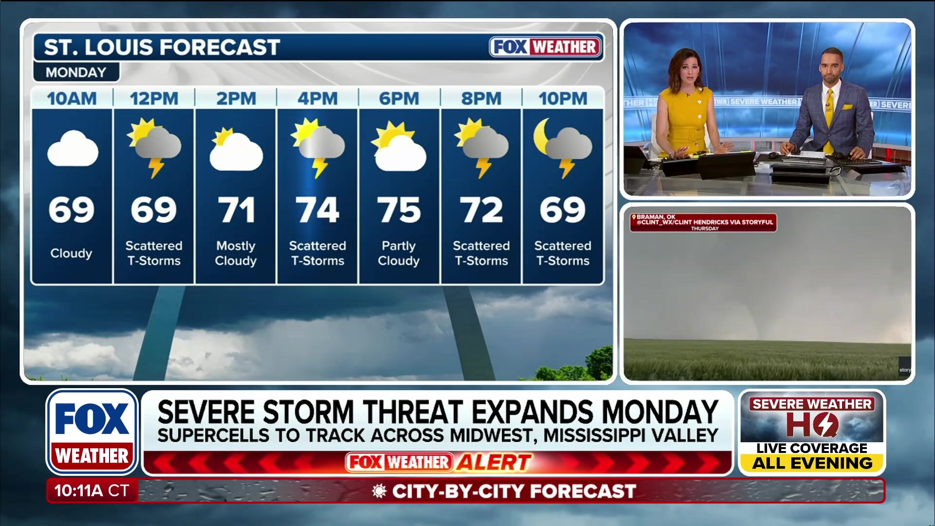 Midwest residents urged to prepare for Monday's severe storms