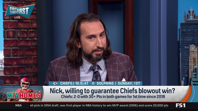 Nick Wright guarantees a Chiefs blowout win over the Dolphins