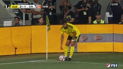 Roman Celentano denies Columbus Crew with a diving save