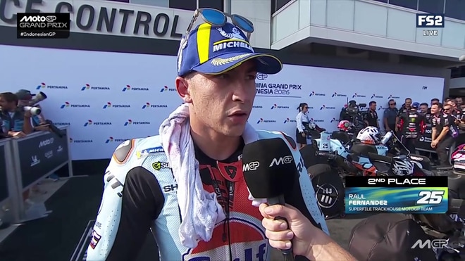 Raúl Fernández describes racing with two broken fingers in Indonesia