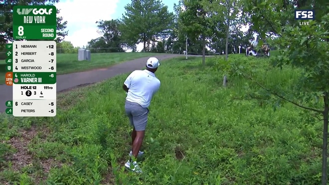 Lee Westwood hits a miraculous recovery shot from deep rough