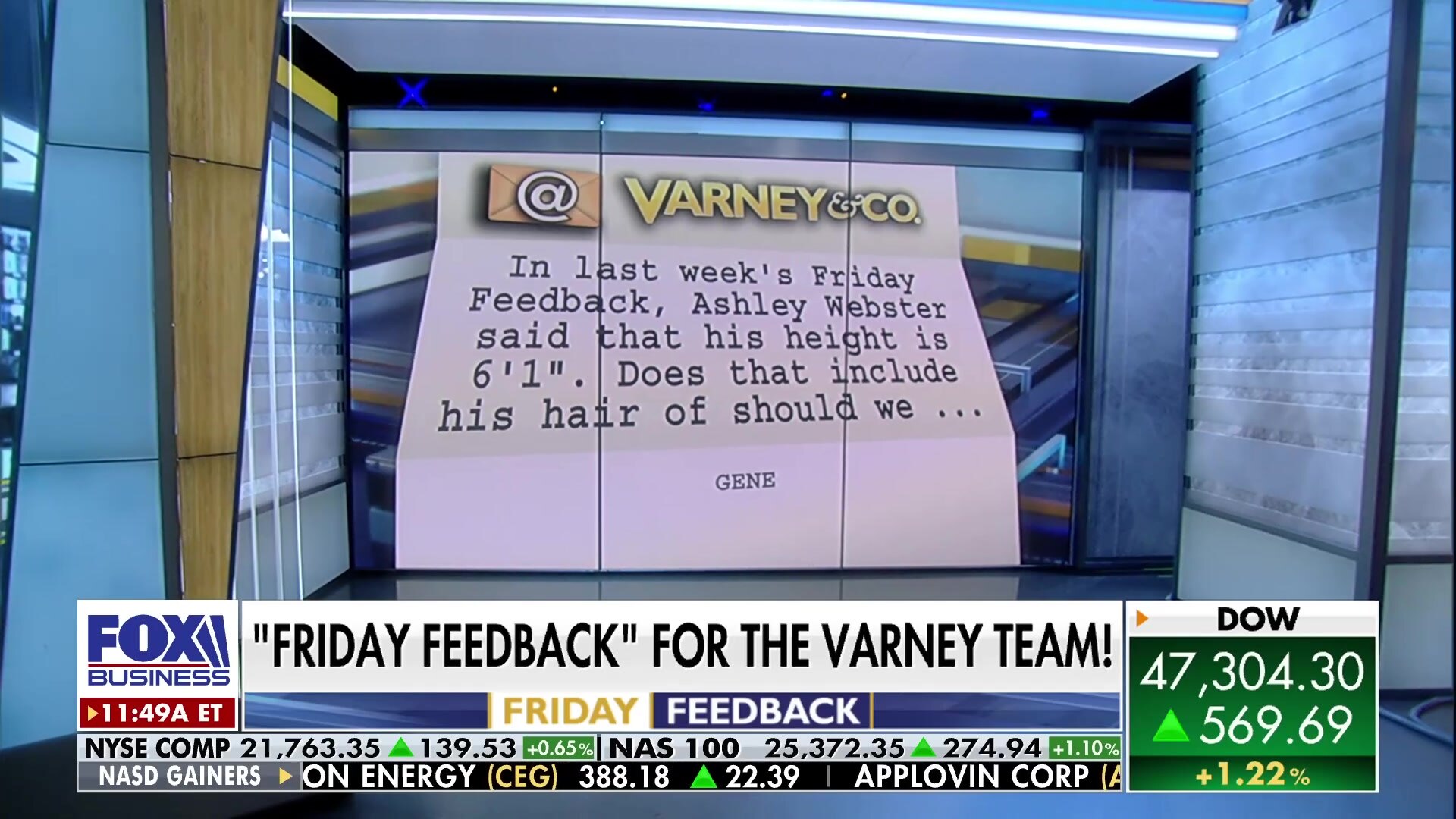 Viewer asks if Ashley Webster's height includes his hair