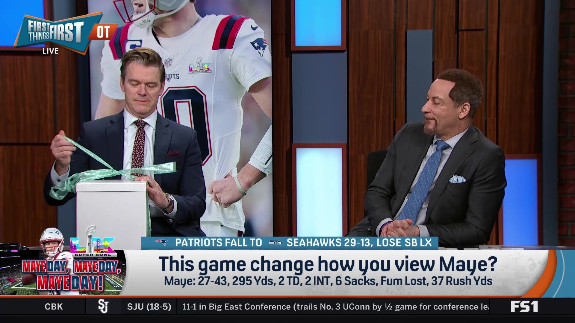 Maye receives hilarious door knob consolation prize after Super Bowl loss