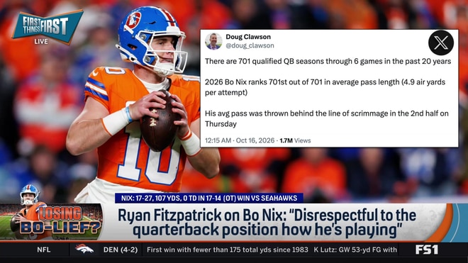 Analyzing Bo Nix's historically low passing depth stats