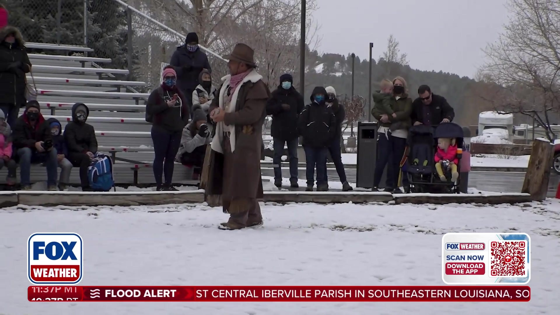 Wild West show in snowy Williams, Arizona
