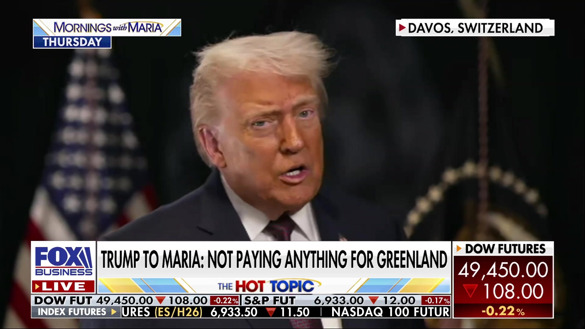 President Trump on US securing military access in Greenland and not paying for the territory