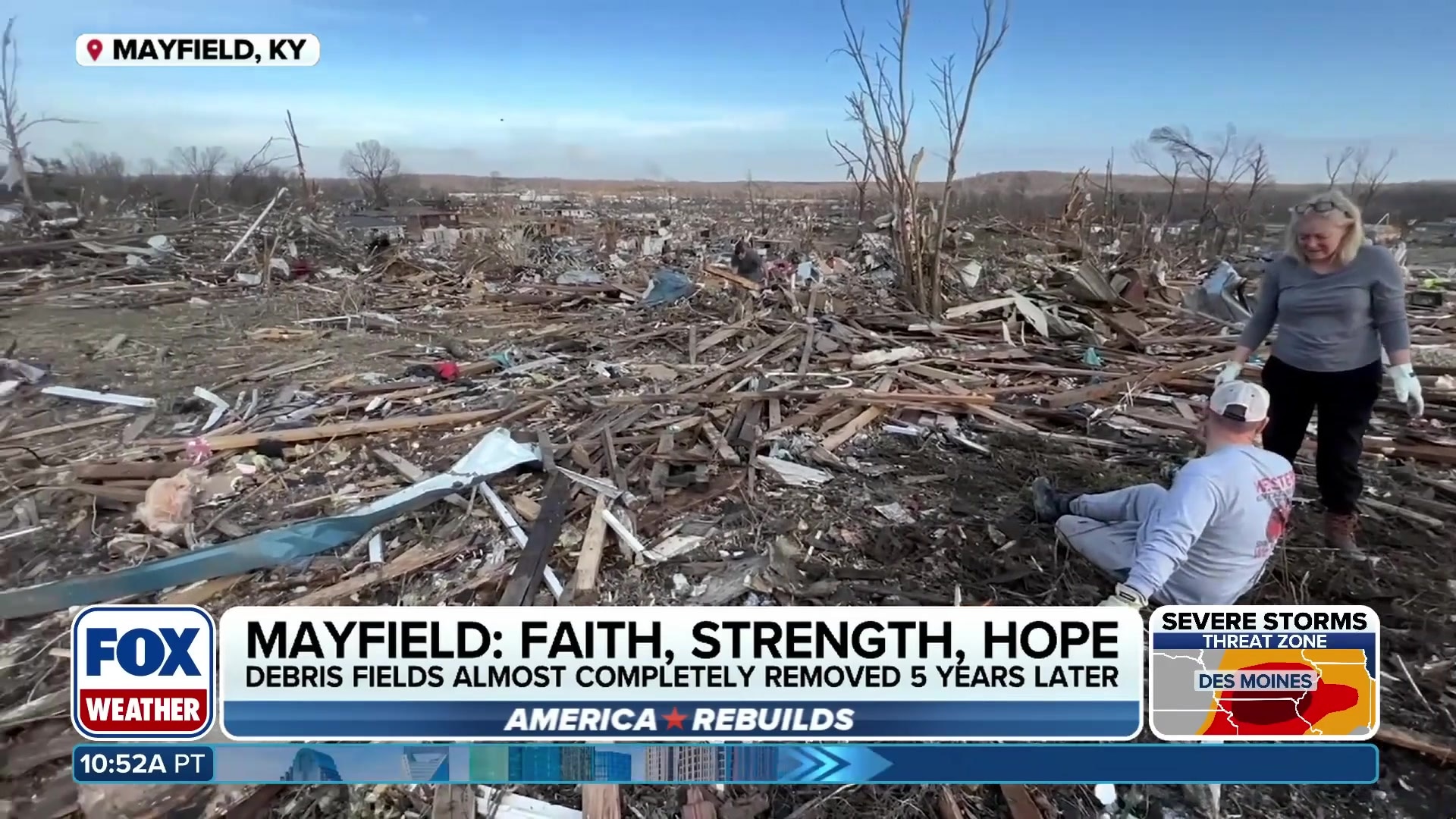 Emotional scenes of devastation after Mayfield, KY tornado