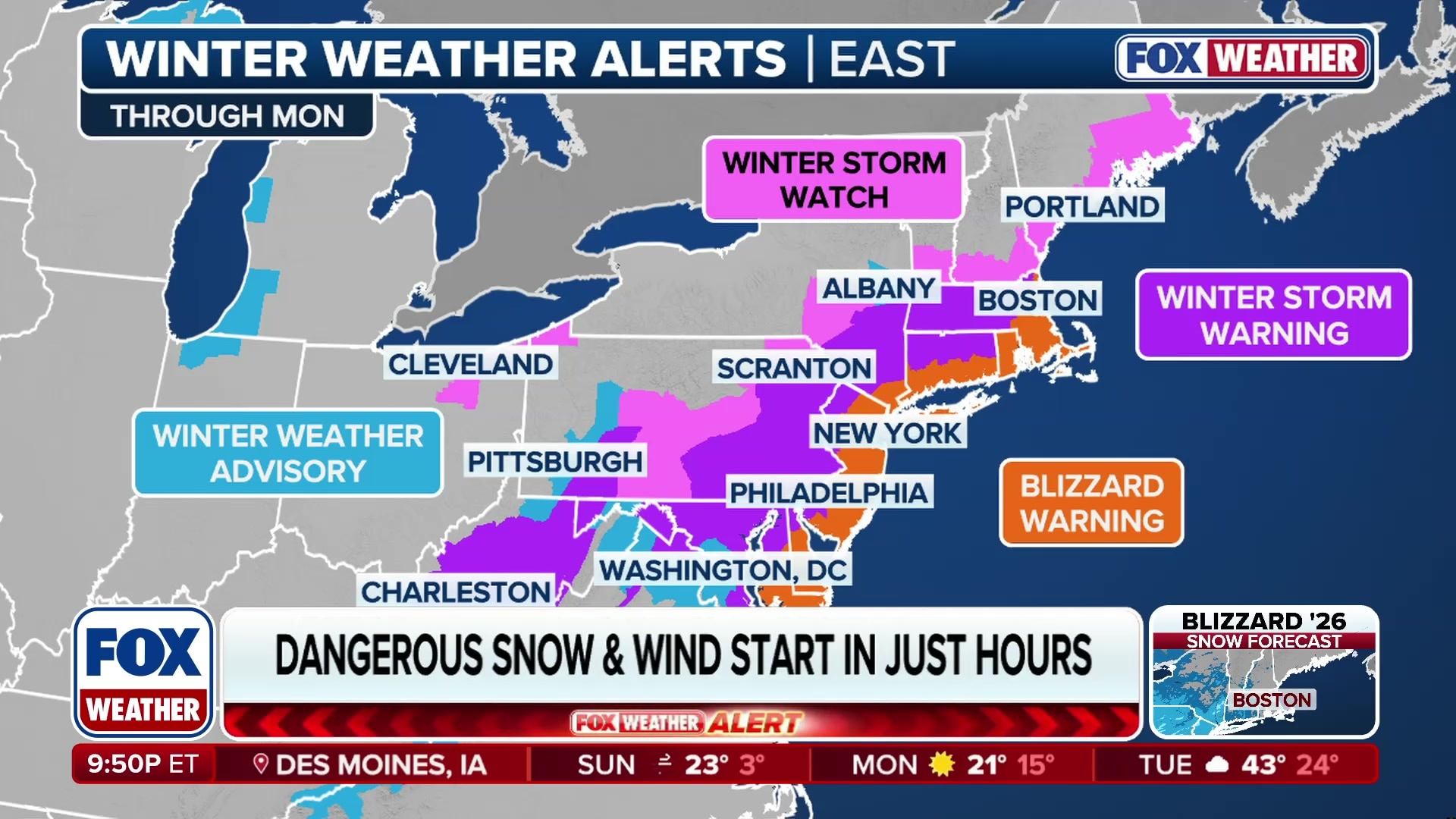 Watch Winter weather alerts issued across the Eastern US - Fox Weather ...